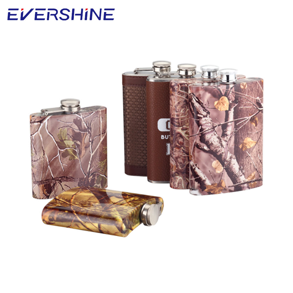 Good feedback LFGB available beer custom double wall vacuum stainless steel leather hip flask