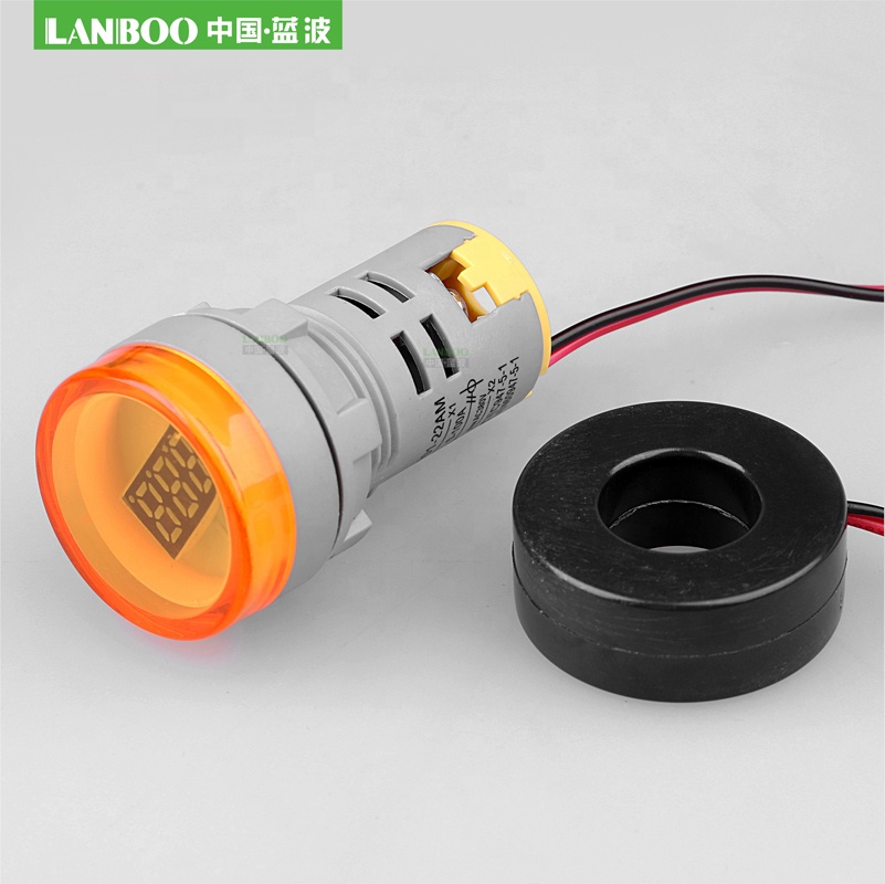 Производитель LANBOO, 22 мм, 100 А, синий, оранжевый, зеленый, красный, белый сигнальный светодиодный индикатор, цифровой амперметр