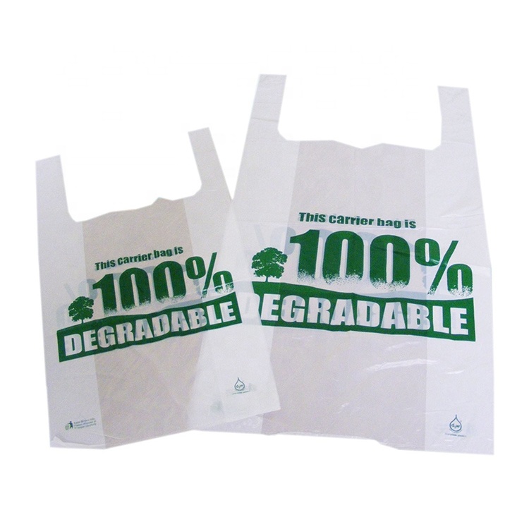 Переработанный перерабатываемый 100% кукурузный крахмал, биоразлагаемый полиэтилен d2w для супермаркетов, шоппинга, переноски пластиковых пакетов