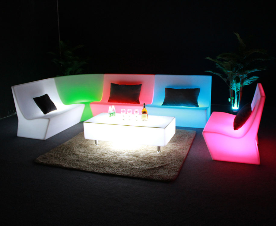 Waterproof Beach Nightclub LED KTV Sofa night club disco lounge sofa