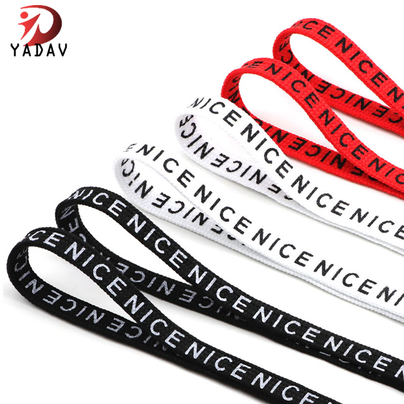 Wholesale Custom Logo Sublimation Printed Flat Ribbon Shoelaces 3mm Foot Rope
