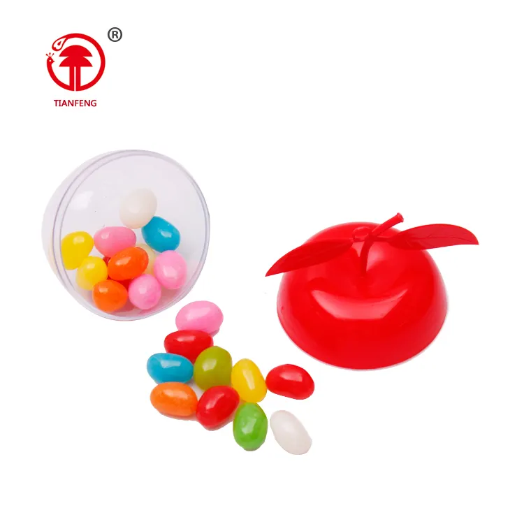 Colorful soft candy mini apple sugar sweets in apple shape bottle mix flavors jelly bean candy