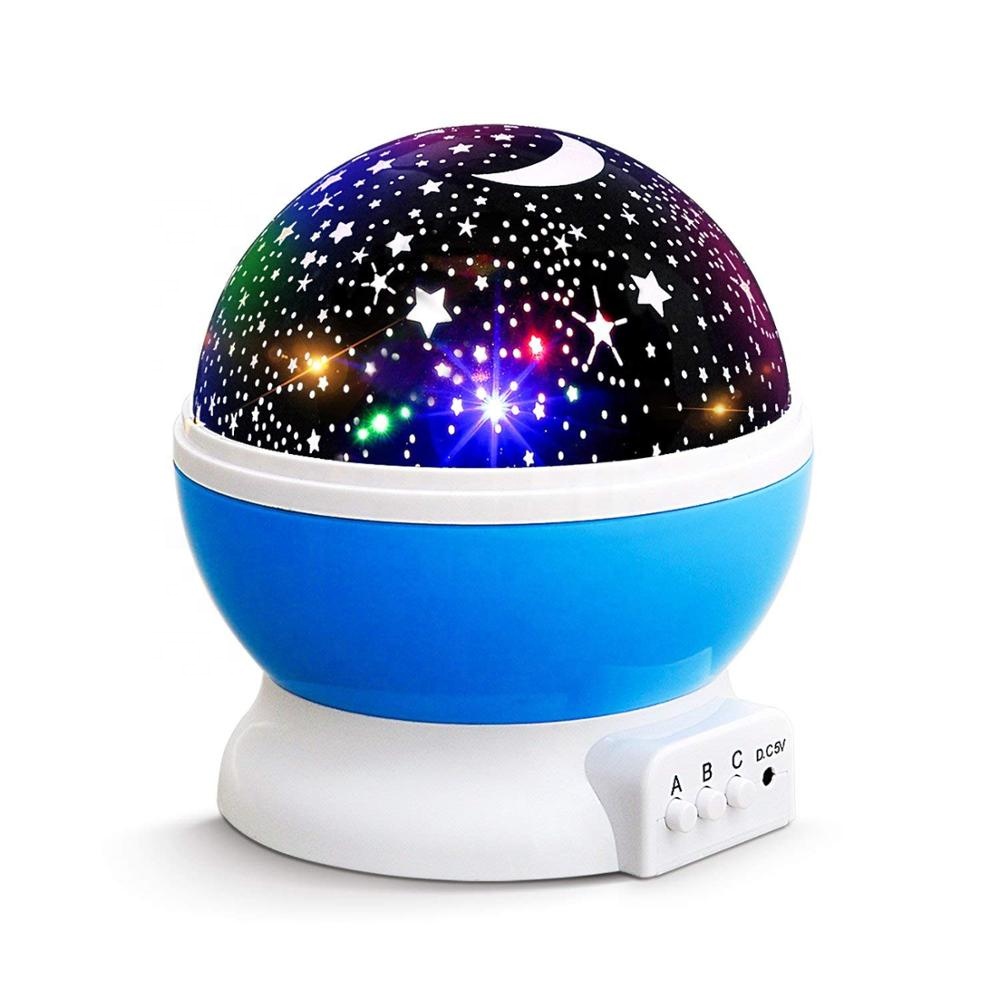 Домашний декор, романтичный дизайн, USB или на батарейках, вращающийся, светодиодный детский Звездный светодиодный ночник, проектор