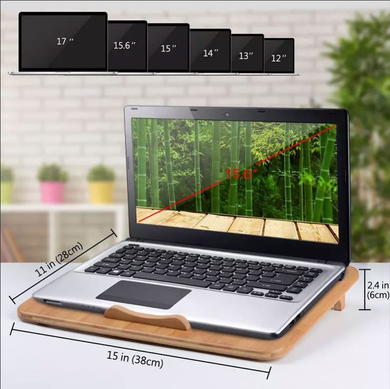 Jiangqiao Bamboo factory direct sale natural bamboo USB computers notebook cooling stand pads for laptop