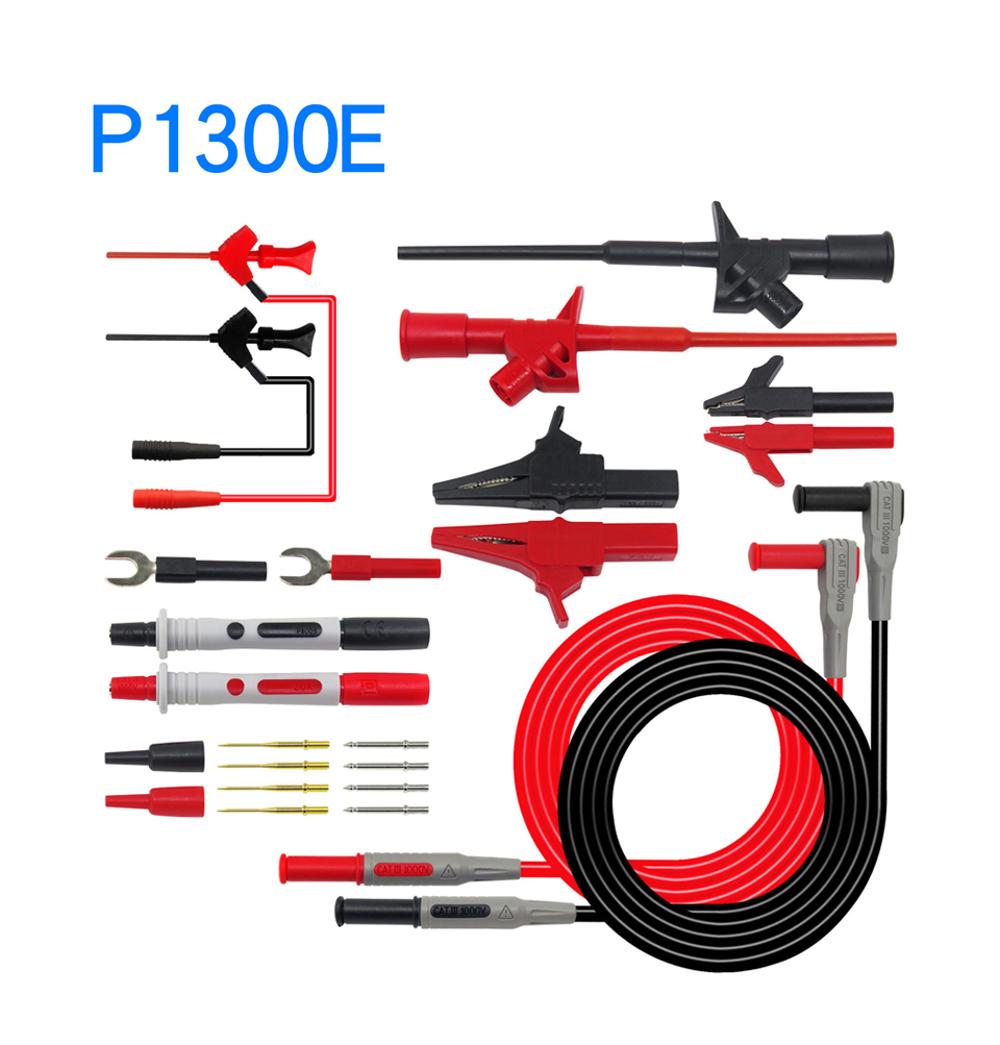 Cleqee P1300E 7 в 1 сменный мультиметр щуп испытательный крюк и комплекты испытательных проводов 4 мм вилка типа «банан» зажим типа «крокодил» испытательная палочка