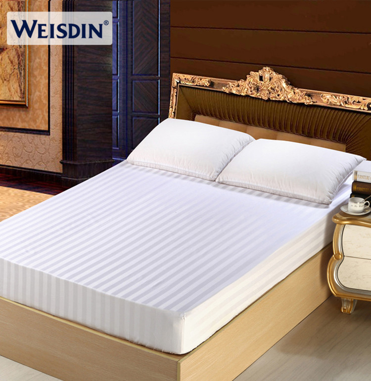 White king size bed hotel textile fitted bedsheet elastic fitted sheets 100% cotton