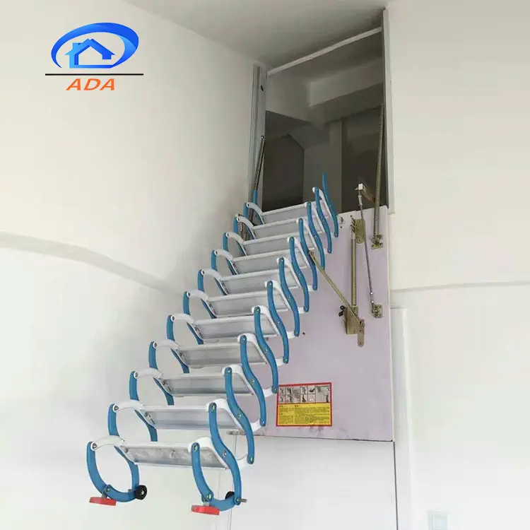 Best selling products steel folding stairs attic with handrail fold down ladder