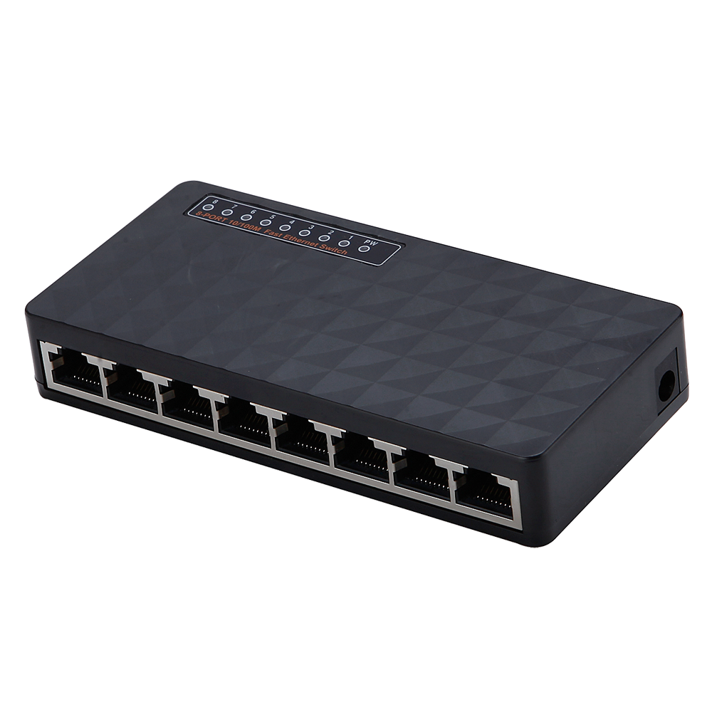 Металлический сетевой коммутатор DIEWU с 8 портами RJ45 Megabit 10/100M