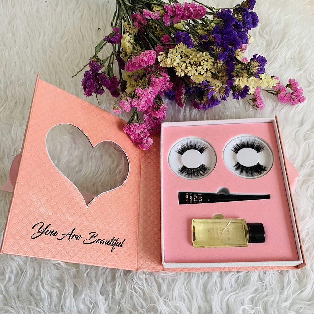 Customize Own Box Lashes Wholesale Cruelty 25 30Mm Mink Faux Vegan Fluffy Bulk Wholesale False Magnetic Eyelashes With Eyeliner