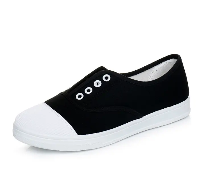 UP-0226D Popular wholesale ladies slip on canvas shoes flat sport shoes