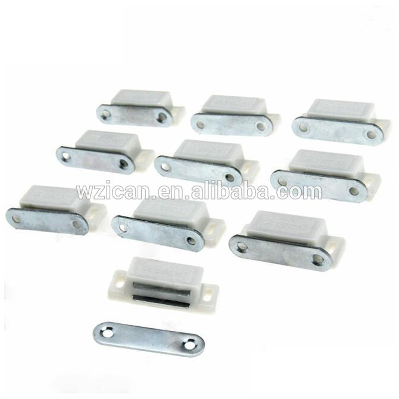 hot sale plastic white cabinet magnetic catch door stopper with customized package