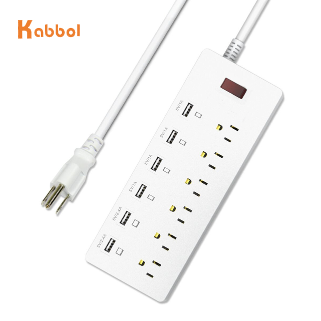 cUL ETL USB Surge Protector Power Strip-6 Multi Outlets with 6 USB Charging Ports-6A Total Output-1700J Surge Protector
