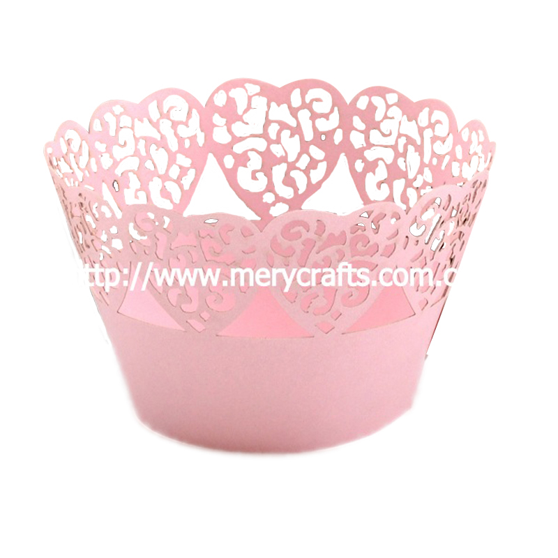 laser cut "lace heart" super bright gold cupcake wrappers from Mery Crafts