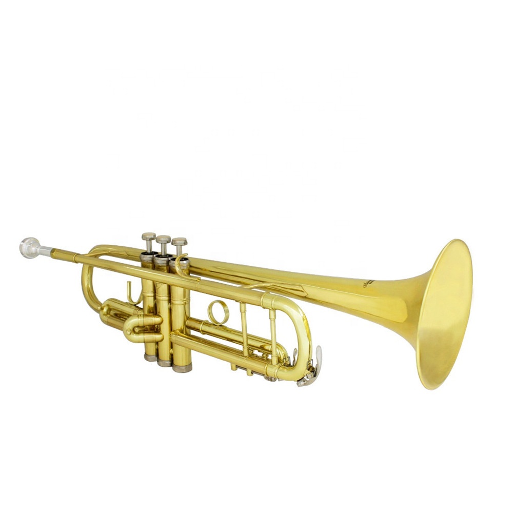 Chinese musical instrument cheap price hot selling Golden trumpet brass tube body wind instruments large calibe trumpet