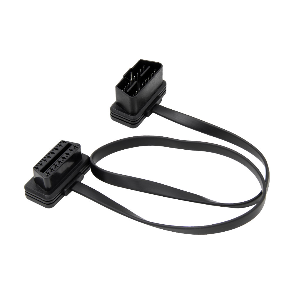 Плоский Удлинительный кабель OBD2 тонкий как лапша 16PIN ELM327 штекер-гнездо OBDII разветвитель 60 см obd кабель