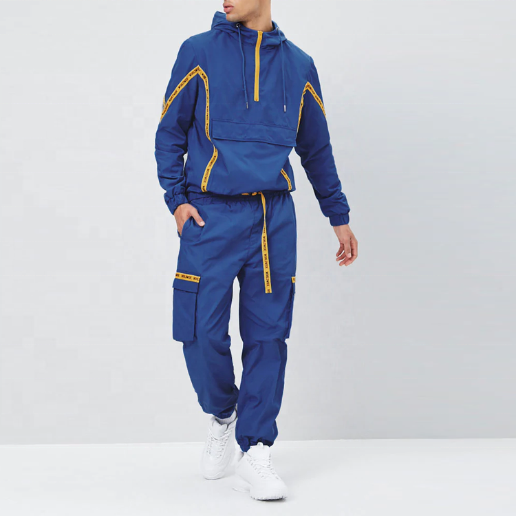 Мужской спортивный костюм из 100% нейлона anorak, куртка и спортивные штаны, новинка 2019