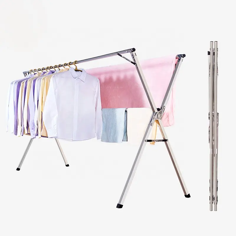 Heavy Duty Rolling Collapsible Garment Rack Hanger Holder Double Rail Clothes Rack Extendable Clothes Hanging Rack
