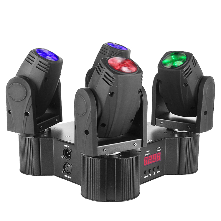 Cheap & Hot Selling Promotion 4heads 10W RGBW 4in1 led mini moving head beam light DJ stage equipment lighting