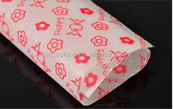 custom design waxed paper food wrappers for hamburger or sandwich