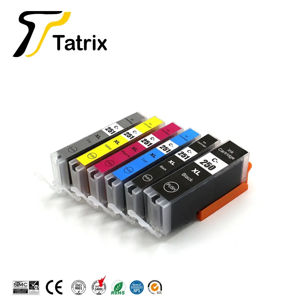 Tatrix PGI250 250 PGI-250 PGI-250XL 251 CLI-251 CLI-251XL Premium Compatible Color Ink Cartridge for Canon PIXMA MX922 IX6820