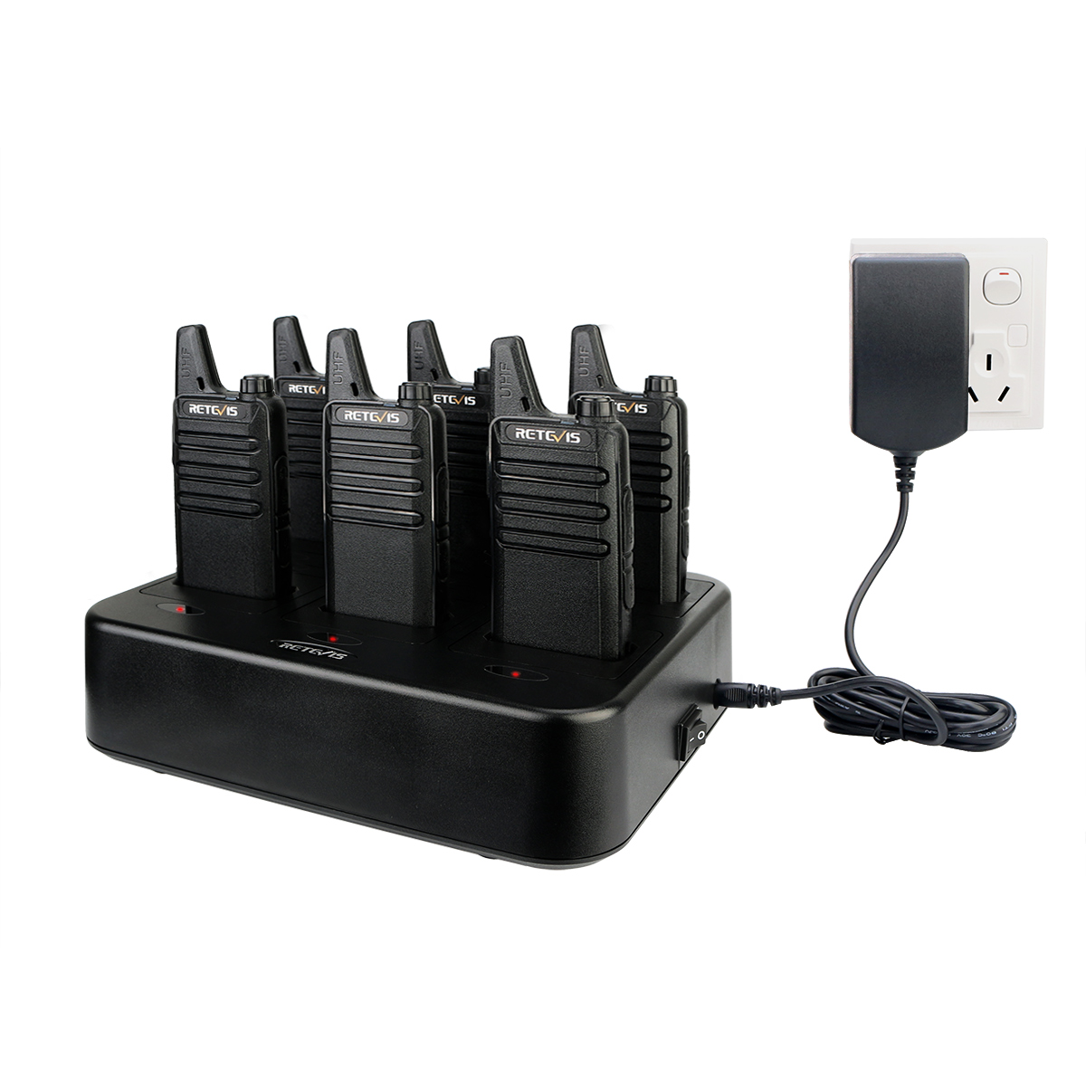 6 шт Retevis RT22 дальний иди и болтай Walkie Talkie “иди и громкой связи Bluetooth гарнитура для безлицензионных UHF462-467MHz двухстороннее радио с шестью способ быстрого док-станция для зарядки