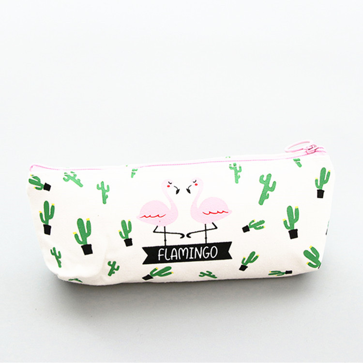 Kawaii Pencil Case Flamingos Canvas Gift Estuches School Pencil Box Pencilcase Pencil Bag School Supplies Stationery
