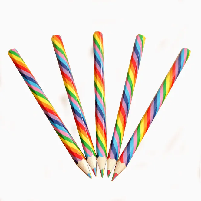 4 in 1 colorful core rainbow wooden color pencil