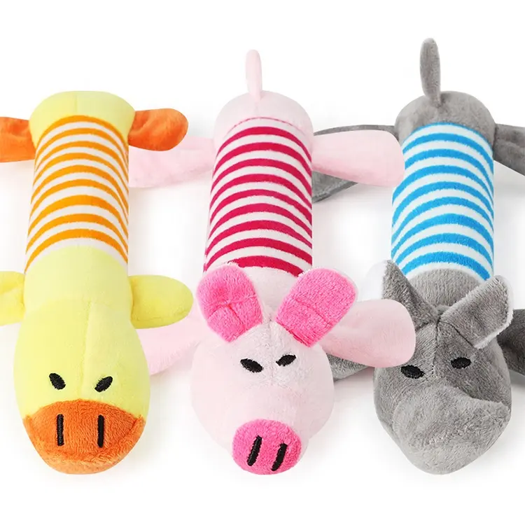 High Quality Duck Pig Elephant Squeak Plush Squeaky Chewing Dog Pet Toy for Pet