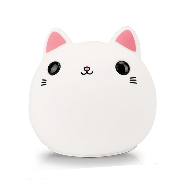 NY-8030 кошка красочный сенсорный Перезаряжаемый Usb мультфильм кошка мини Силиконовый детский светодиодный котенок ночник