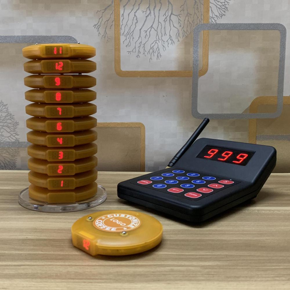 Wireless paging system for fast food restaurant cafe queue catering pager device