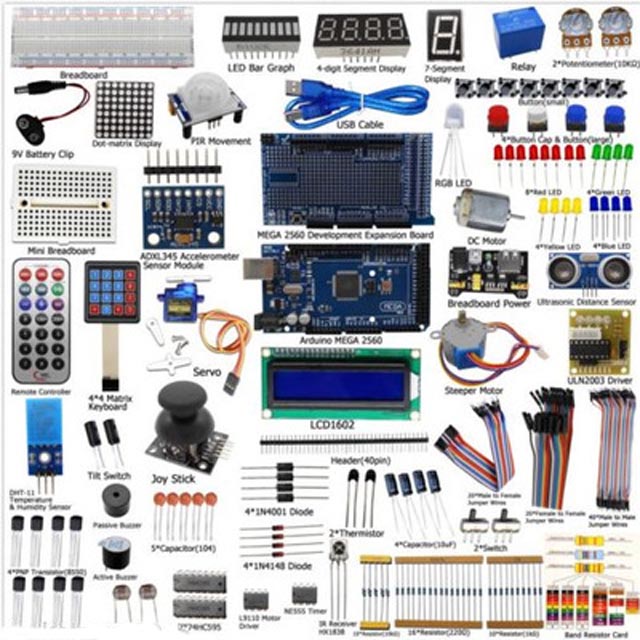 Мега 2560 Стартовые наборы LCD1602 Серводвигатель макетная плата для Arduino MEGA2560 ученика наборы