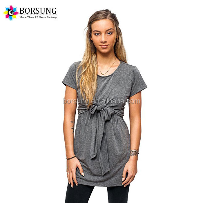 Best Selling High Quality nursing long tops made in chinese supplier short sleeve cotton Maternity Clothing