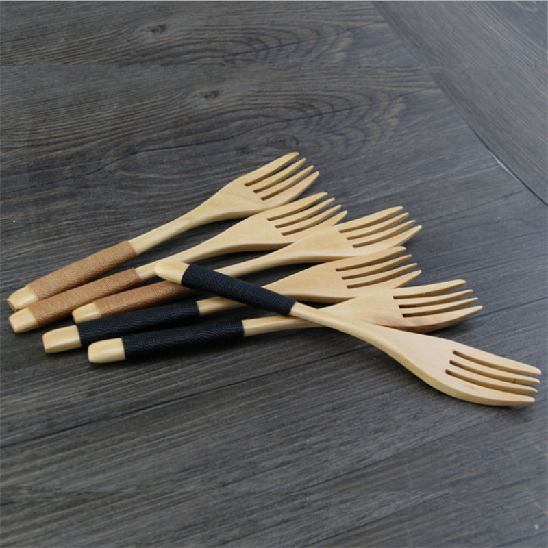 Премиум Стильный лак древесины flatware, кухня обеденный стол вилки для стейка набор для отеля