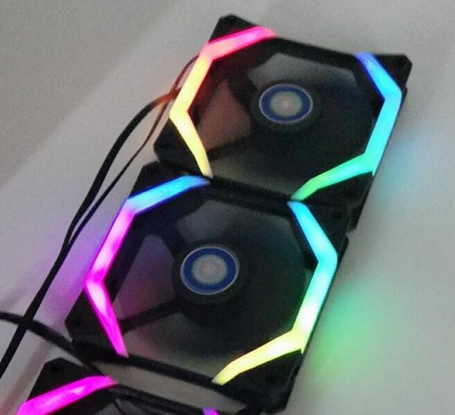12025 тихий вентилятор компьютер волшебное кольцо змея LED RGB вентилятор Солнечный водяной насос с контроллером для игровой компьютер 6PIN