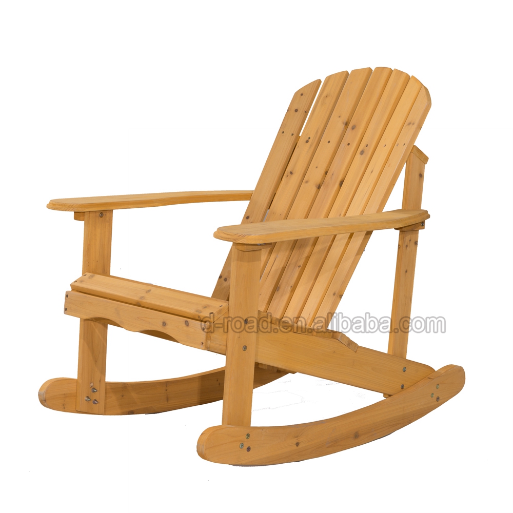 Современное уличное деревянное кресло-качалка Adirondack из массива дерева