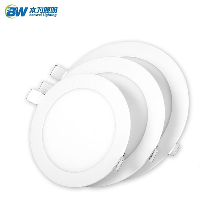 Hot Sale Slim 6w 12w 18w Embedded installation 4/8/10 inch round panel light for indoor lighting cool warm pure white
