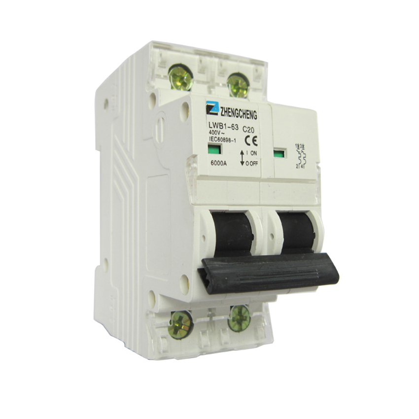 Миниатюрный автоматический выключатель ZCEBOX 6KA 10KA 1 2 3 4 pole 20 25 50 63A MCB защита от перегрузки