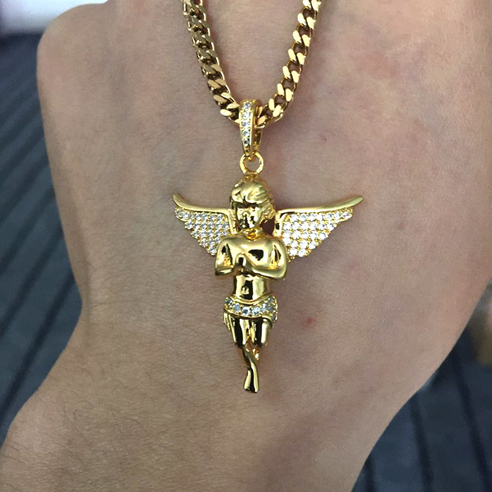 Ювелирные изделия Miss Jewelry, Мужская подвеска в виде золотого Ангела, новый дизайн