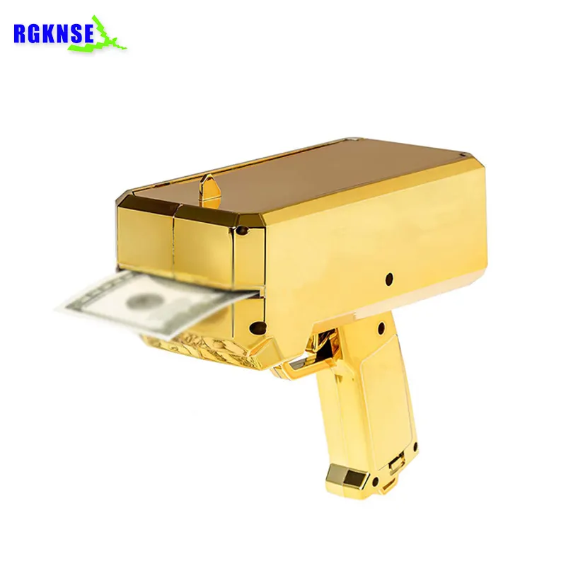 Party Toys Electronic Disgorge Prop Dollars Money toy Gun Creative Gift Toys Cash Cannon Gun gold /black/white customized colors