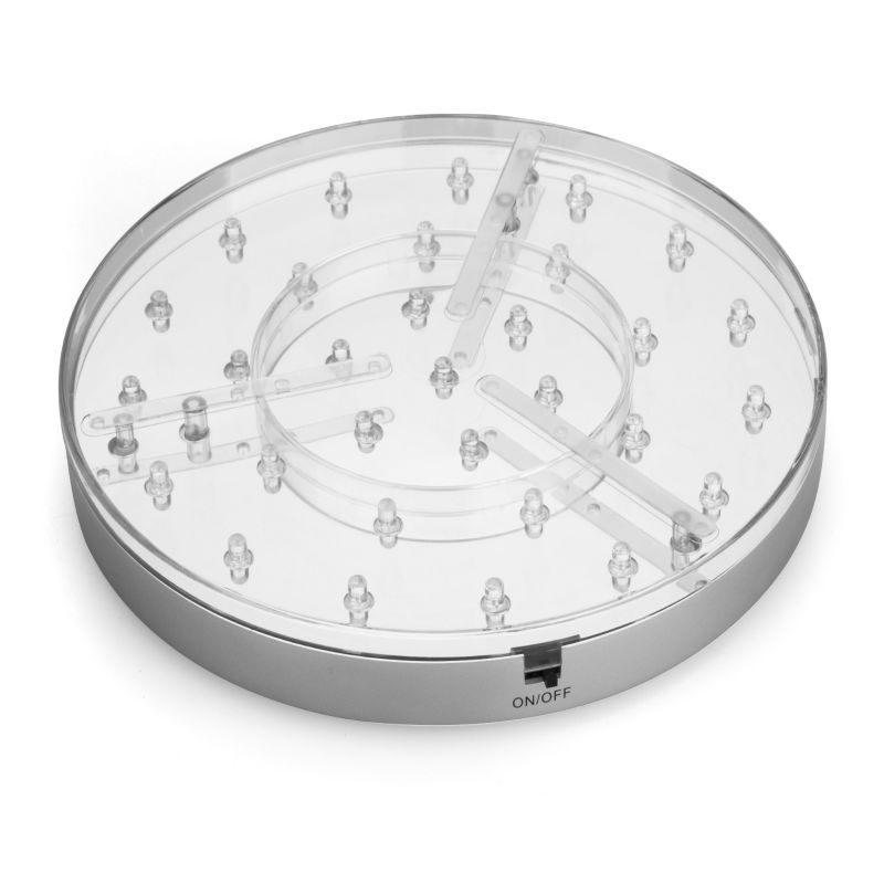8 inch Round LED Uplight Plate Centerpiece Light Base 3W Home Accents LED Lights Wine Cup Decoration