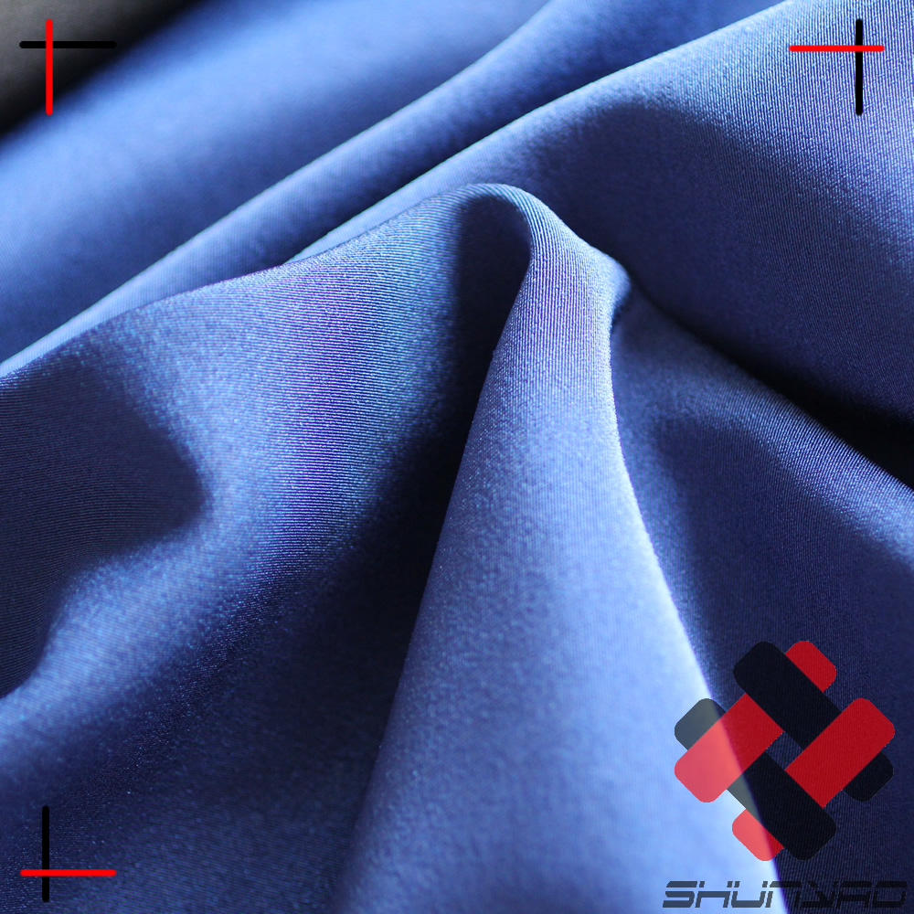 polyester shinny thick satin 4 way stretch fabric