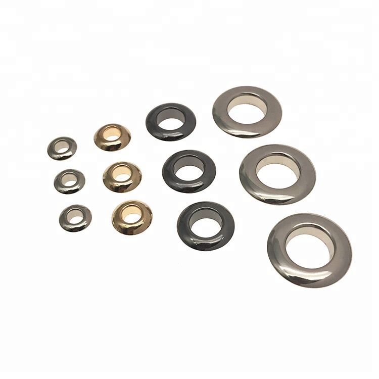 Guanfeng Garment Mushroom Shape Round Metal Customized Size Nickel Brass Gun Black Brass Eyelet Curtain Rings