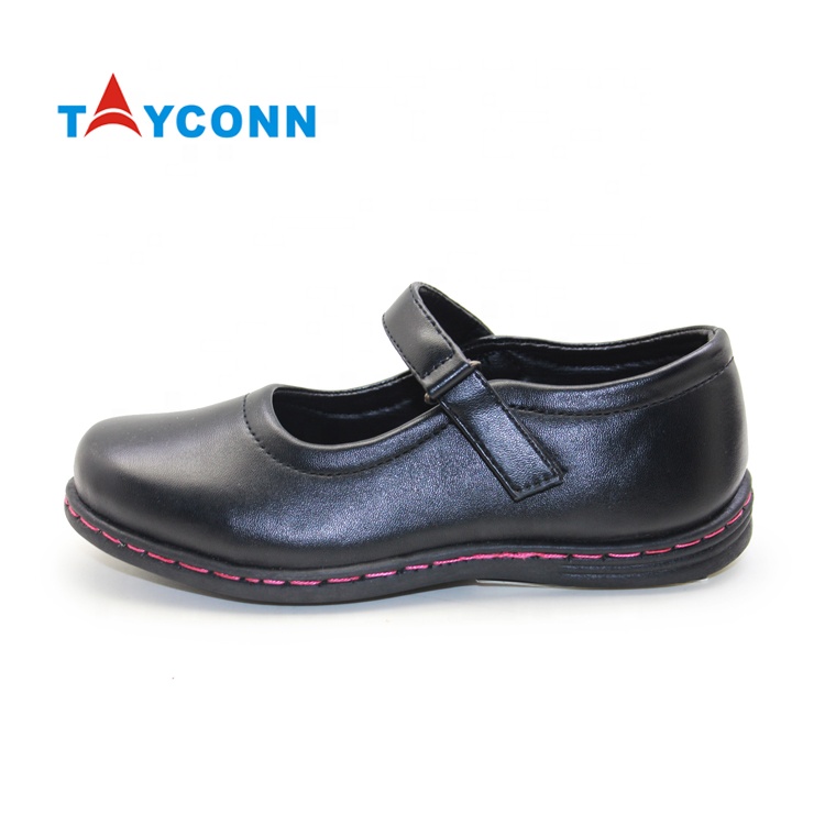 Zapato Escolar/удобная Легкая повседневная обувь для детей; Кожаная обувь черного цвета для девочек