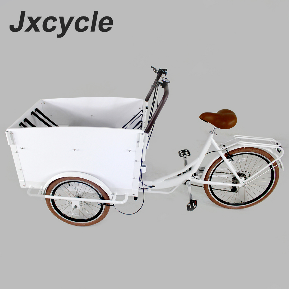 Грузовой трехколесный велосипед jxcycle с деревянной передней коробкой