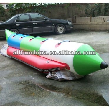 inflatable 5 seat banana boat, banana shape sports boat