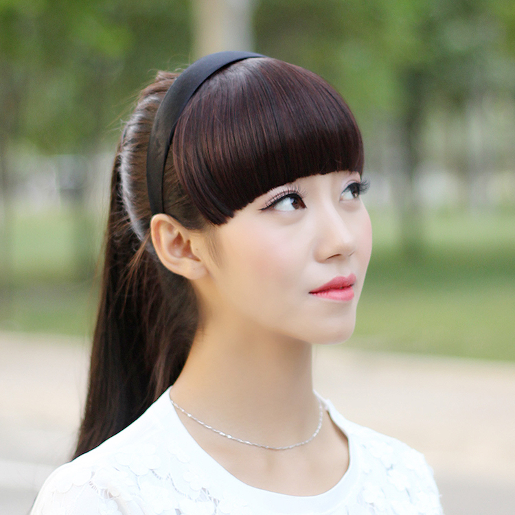 Synthetic front hair extension fringe clip hair bang extensions