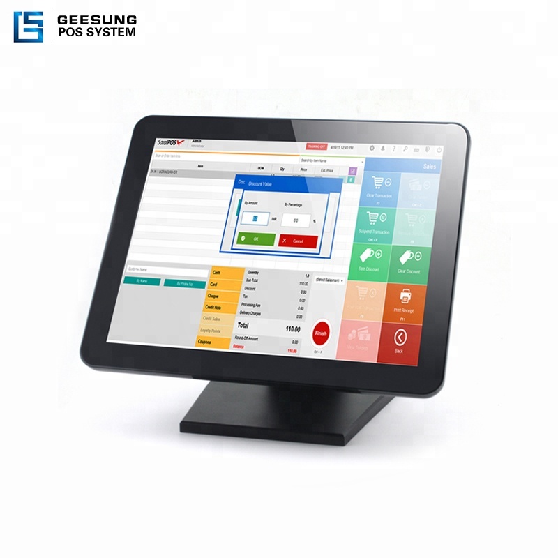 Ture плоский 15 Inch Pos сенсорный экран для контроля уровня сахара в крови с металлической подставкой