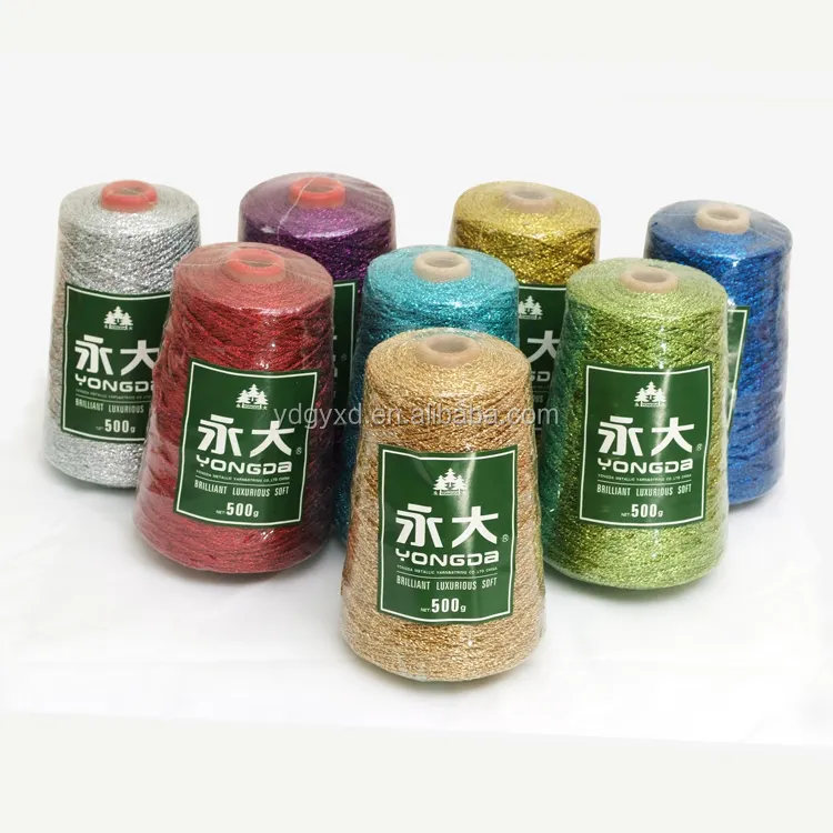 High Tenacity Mo-type Yarn Hand knitting yarn sewing thread China metallic thread Metallic Glitter Yarn silver thread