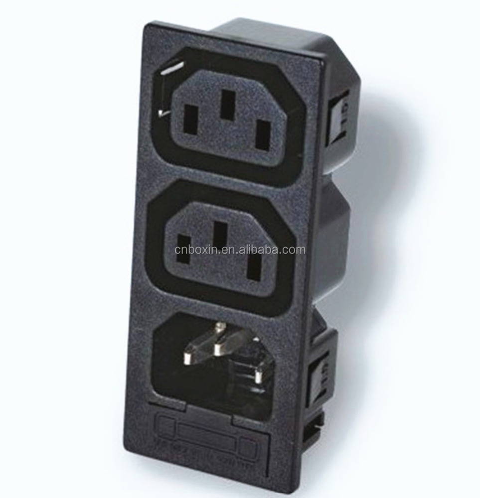 Штекерный и гнездовой предохранитель iec 320 c13 c14, сетевой фильтр с 3 выходами