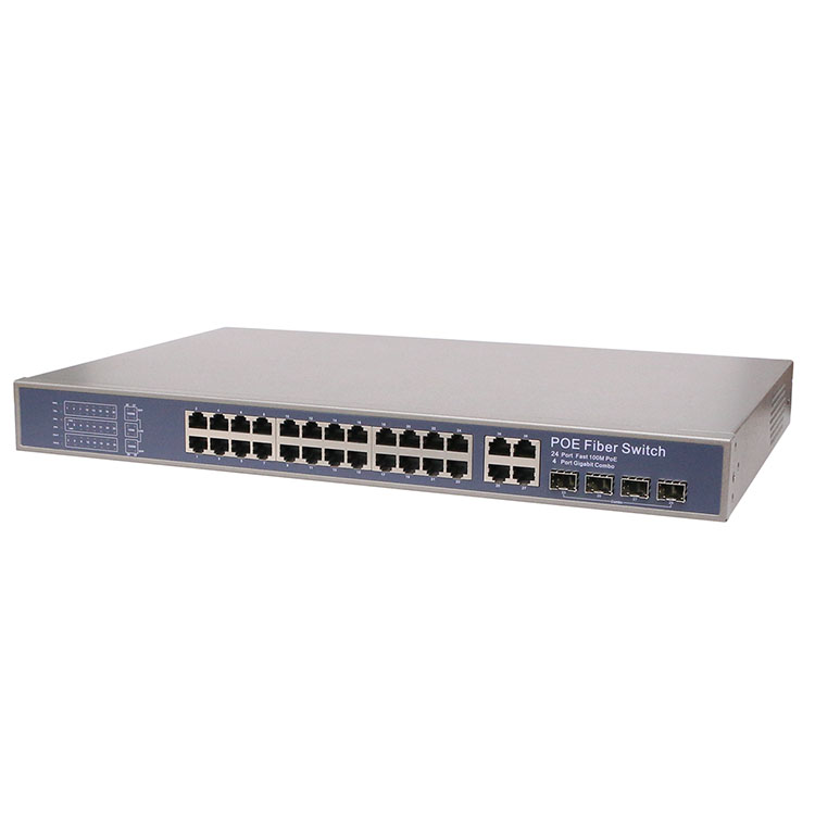 24 RJ45 + 4 комбинированный волоконный управляемый коммутатор POE коммутатор 24 порта от производителя